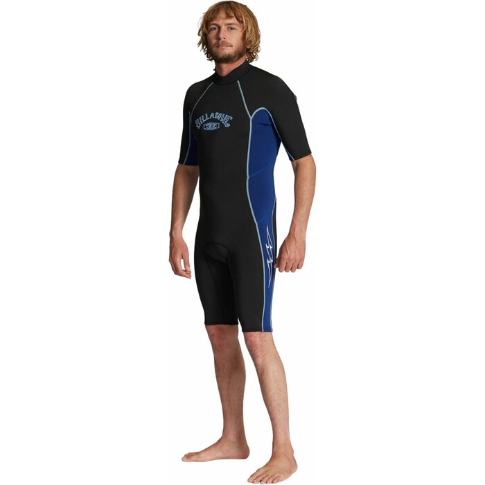 2024 Billabong Mens Absolute 2mm Flatlock Back Zip Shorty Wetsuit ABYW500117 - Dark Royal